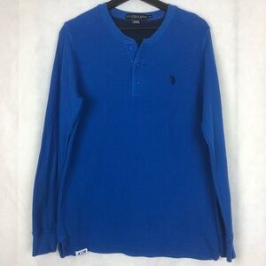 US POLO Assn Men's Blue Shirt Long Sleeve  Size M